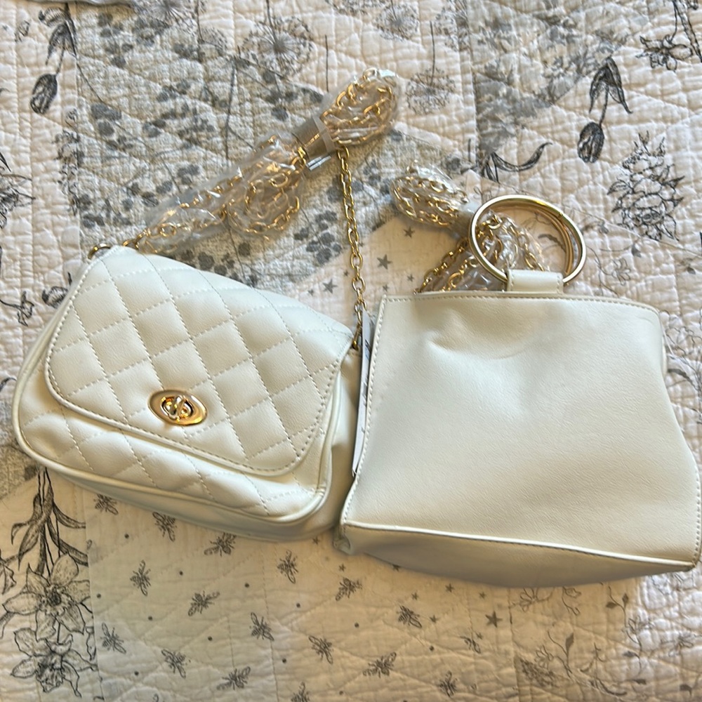 Two Small White Crossbody Bags